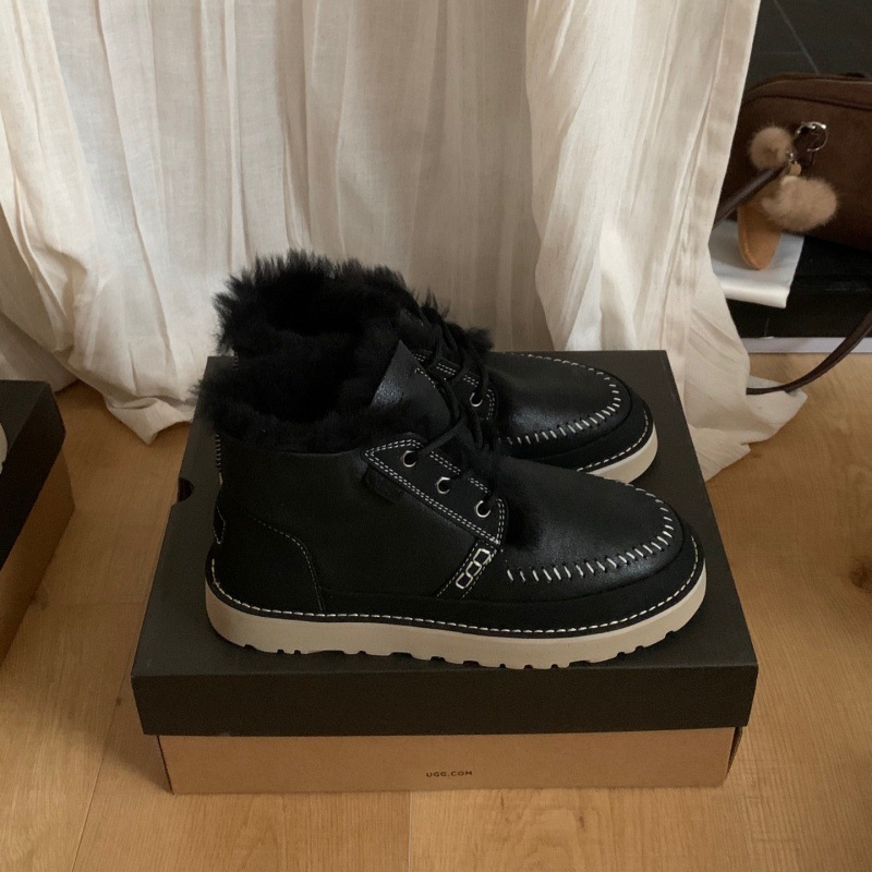 남성 겨울 스노 부츠 통솔 스트랩 양털 일체형 보온 패션 카고 부츠 통근 편안함 워커부츠