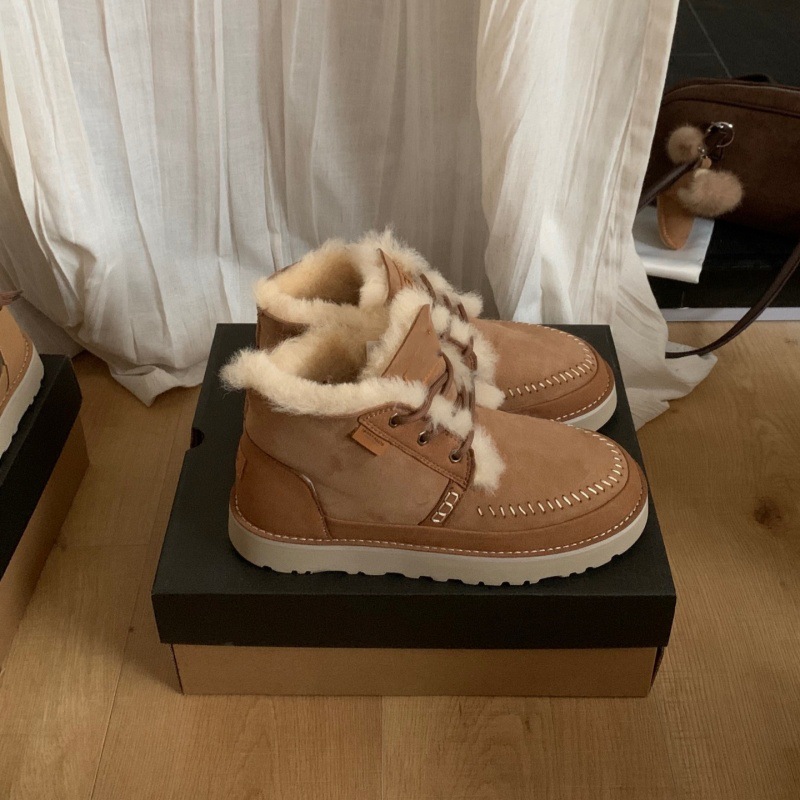 남성 겨울 스노 부츠 통솔 스트랩 양털 일체형 보온 패션 카고 부츠 통근 편안함 워커부츠