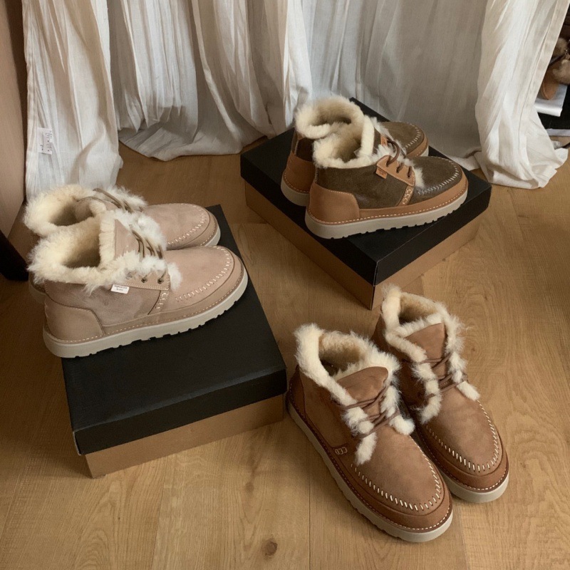 남성 겨울 스노 부츠 통솔 스트랩 양털 일체형 보온 패션 카고 부츠 통근 편안함 워커부츠