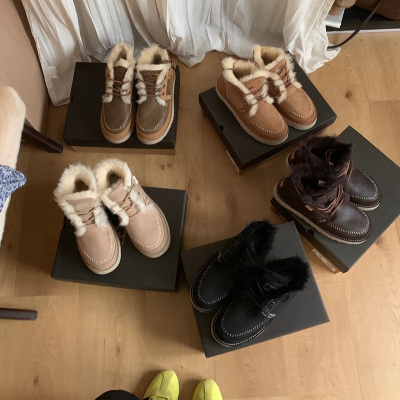 남성 겨울 스노 부츠 통솔 스트랩 양털 일체형 보온 패션 카고 부츠 통근 편안함 워커부츠