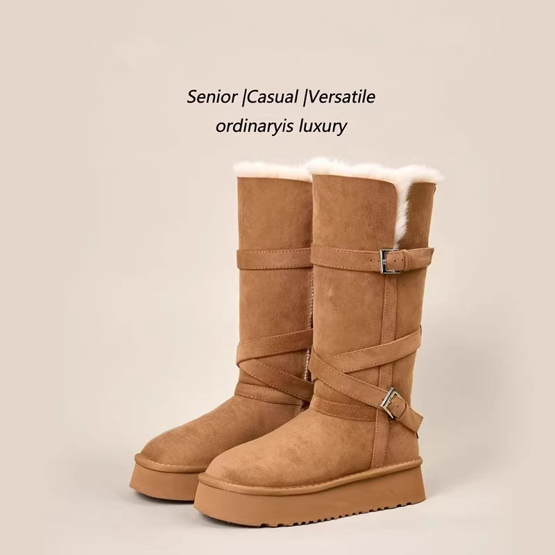 스노우 부츠 그레이 2025 겨울 신상품 통굽 키높이 기모 두툼한 통통 코튼 슈즈입니다