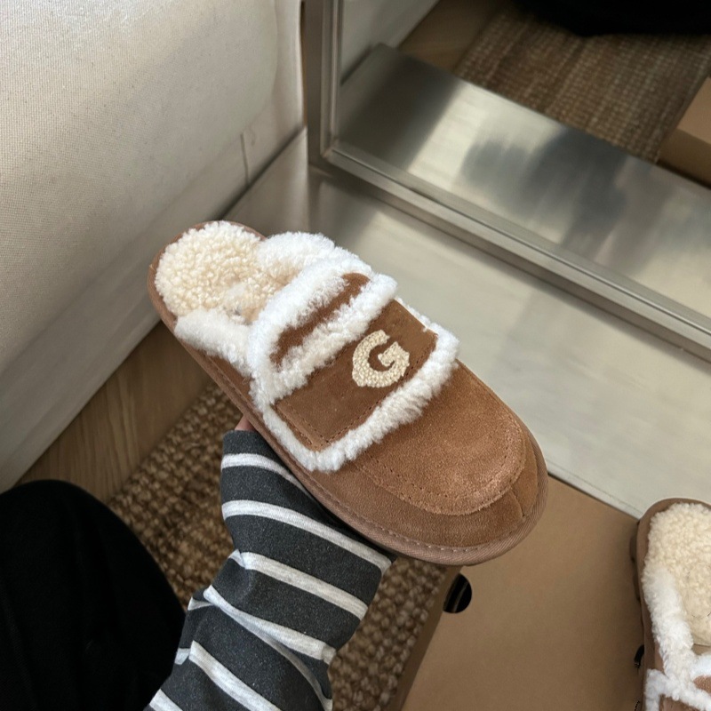 두꺼운 바닥 알파벳 털 일체털 끌림 두꺼운 바닥 3 센티미터 스노우 부츠 걸레