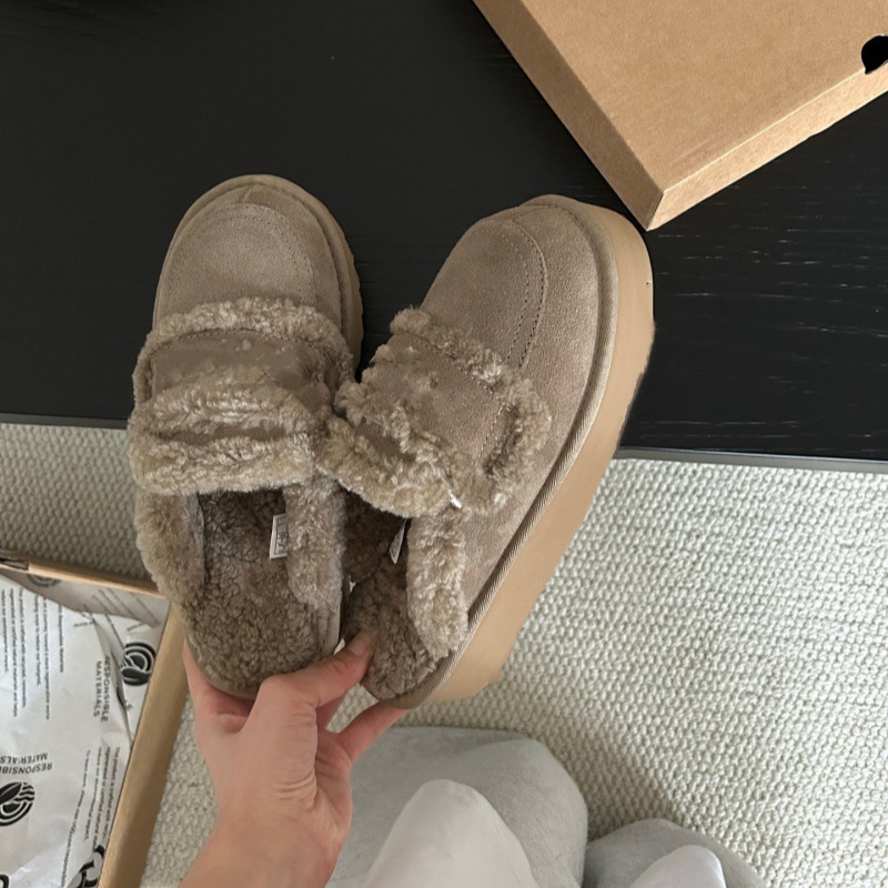 두꺼운 바닥 알파벳 털 일체털 끌림 두꺼운 바닥 3 센티미터 스노우 부츠 걸레