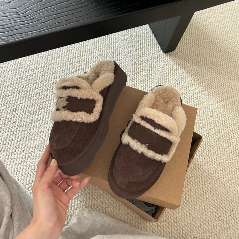 두꺼운 바닥 알파벳 털 일체털 끌림 두꺼운 바닥 3 센티미터 스노우 부츠 걸레