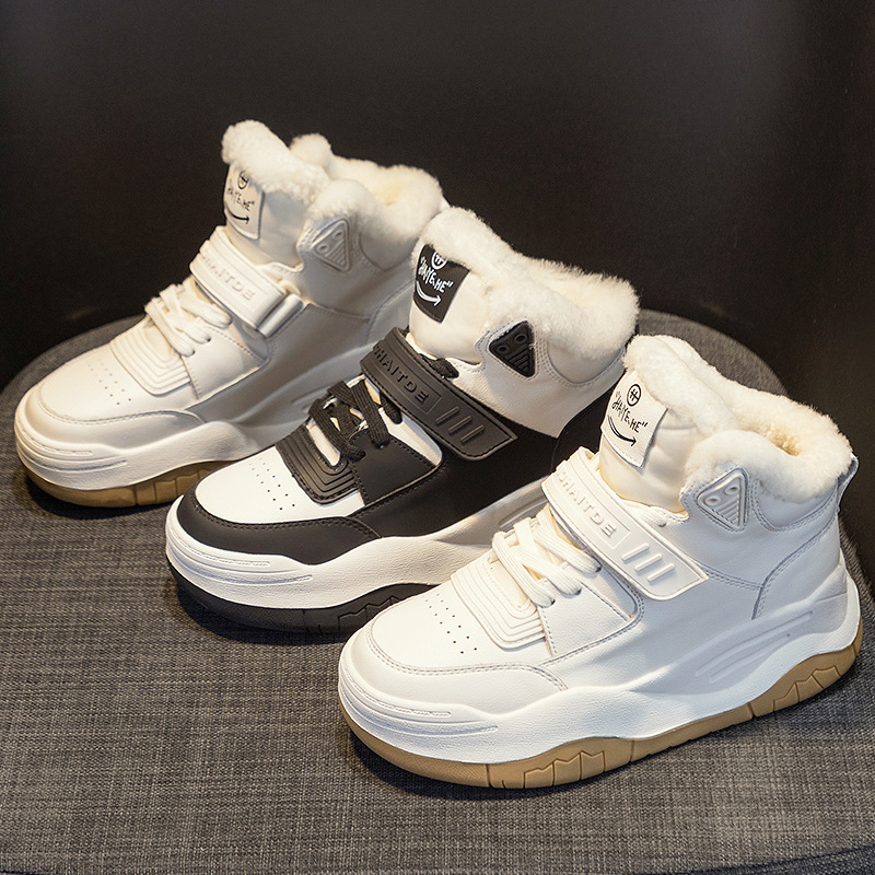 여성 솜스니커즈 2025 보온 코튼 겨울 신상품 기모 스니커즈