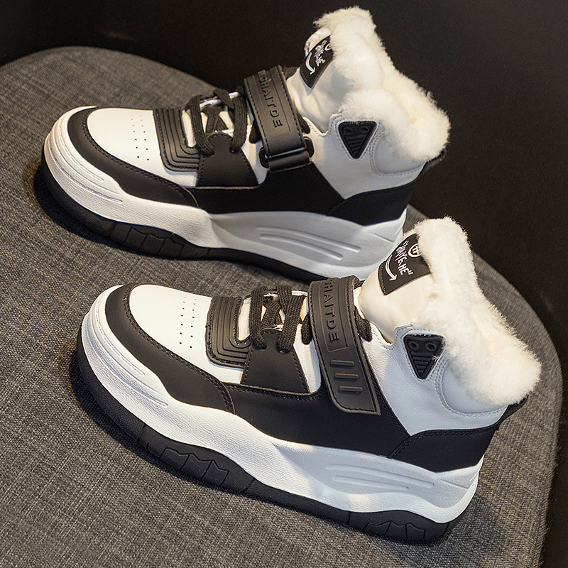 여성 솜스니커즈 2025 보온 코튼 겨울 신상품 기모 스니커즈