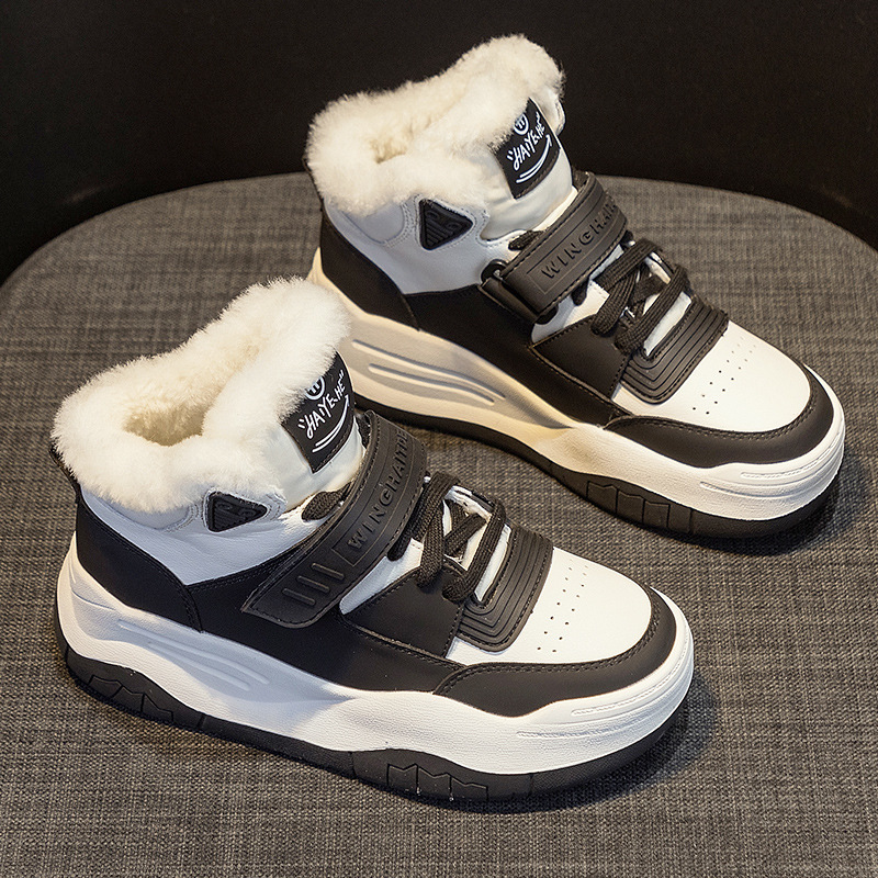 여성 솜스니커즈 2025 보온 코튼 겨울 신상품 기모 스니커즈