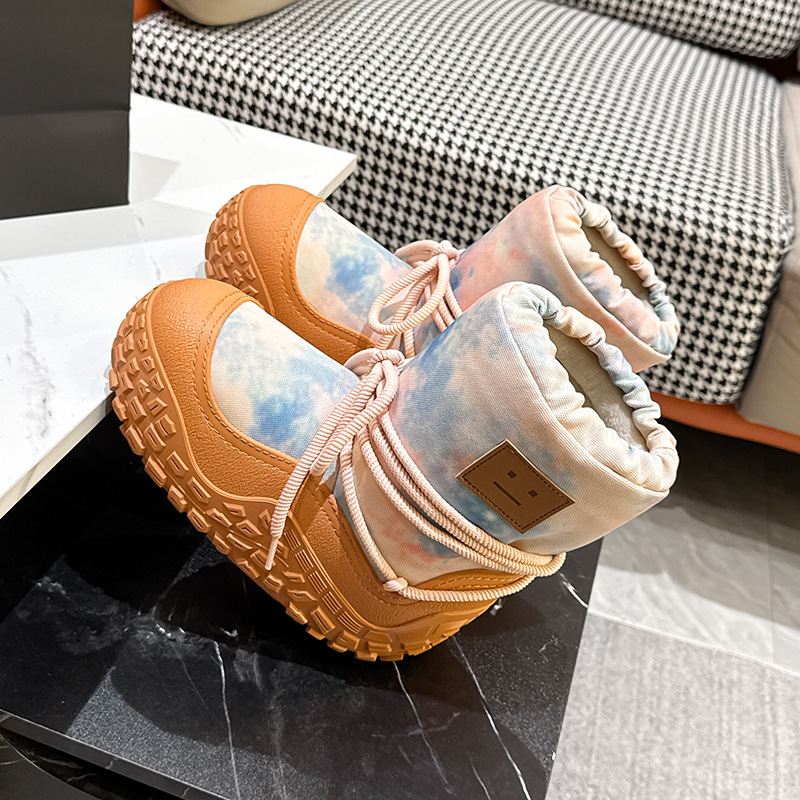 어글리 부츠 녀 2025 겨울 더욱 두툼한 보온 슈즈 커버 미끄럼 방지 부츠 방수면 부츠