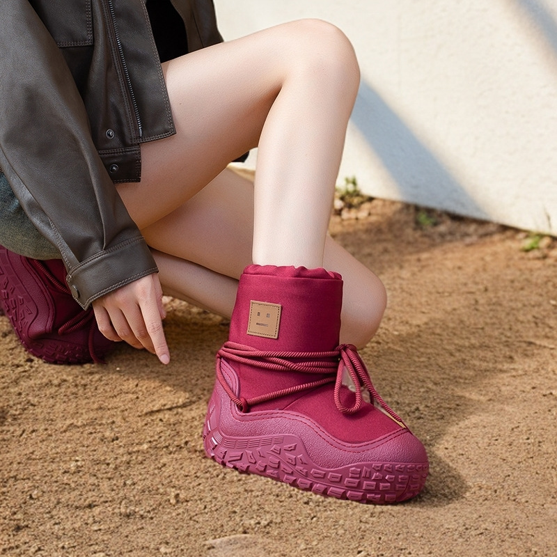 어글리 부츠 녀 2025 겨울 더욱 두툼한 보온 슈즈 커버 미끄럼 방지 부츠 방수면 부츠