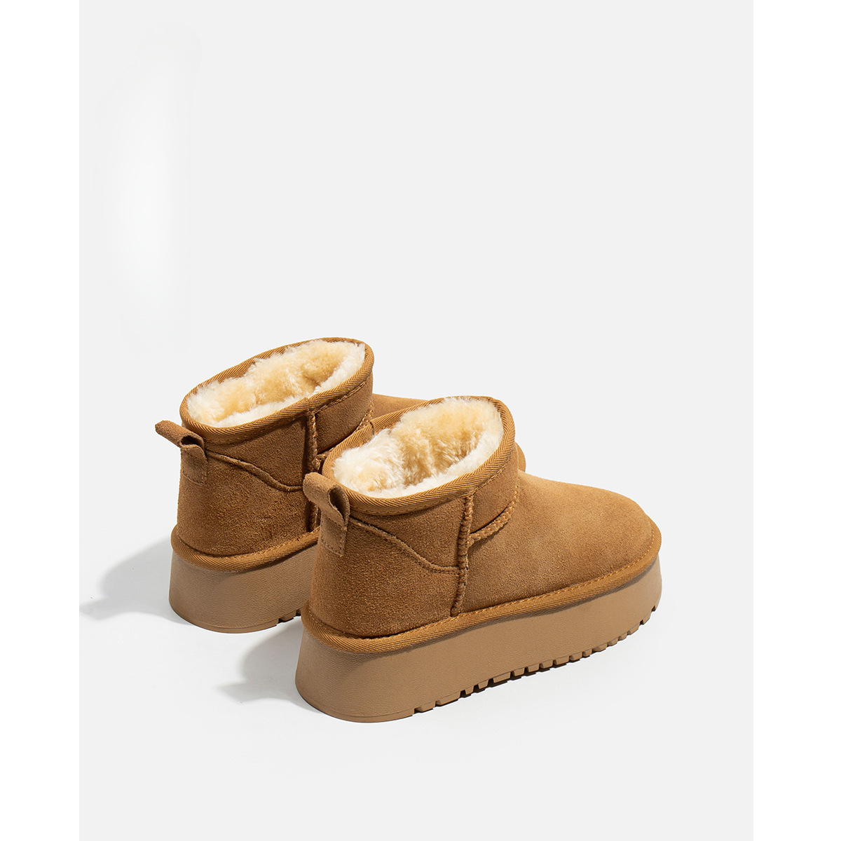 리얼 가죽 양털 스노우 부츠 여성 통솔 기모 겨울 부츠 코튼 부츠 샌드