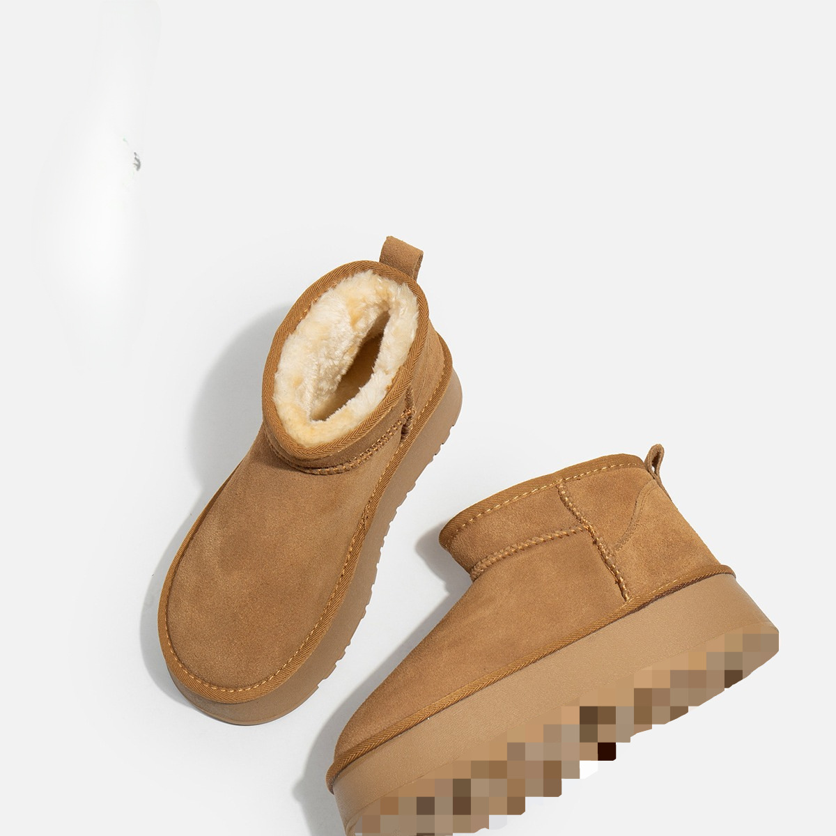 리얼 가죽 양털 스노우 부츠 여성 통솔 기모 겨울 부츠 코튼 부츠 샌드