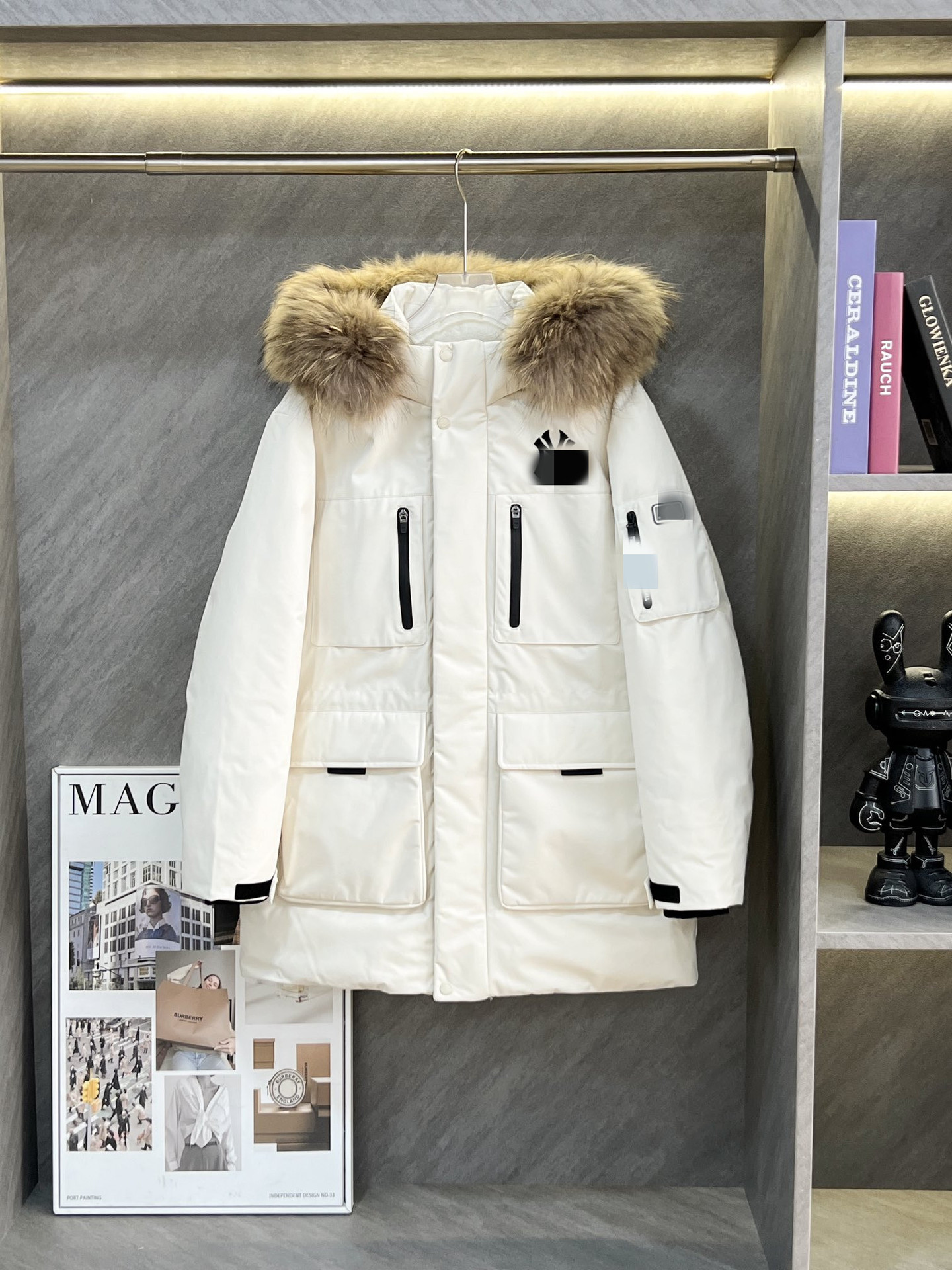 mlb 빅 퍼 커플 미디엄 기장 카고 패딩 5 색 루즈핏