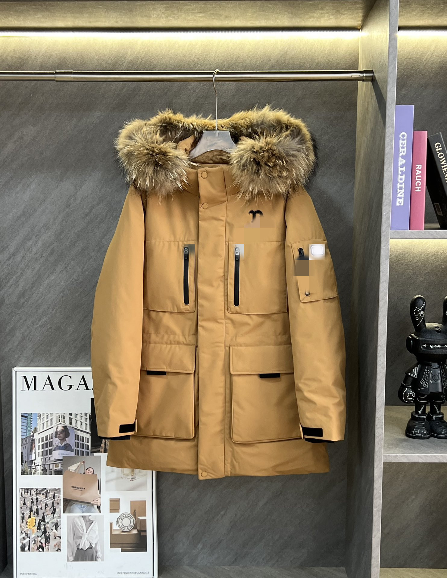 mlb 빅 퍼 커플 미디엄 기장 카고 패딩 5 색 루즈핏