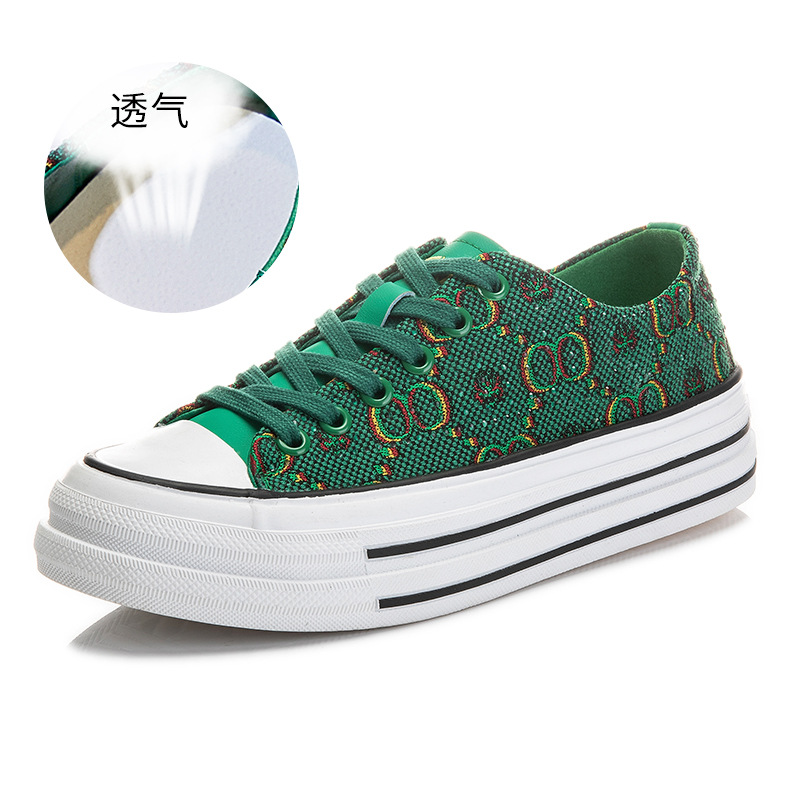 흰 가죽 구두 봄 신상품 패션 단화 큐빅 키높이 구두 모든 신발과 어울리는 여성화