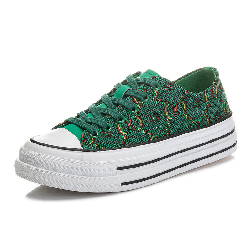 흰 가죽 구두 봄 신상품 패션 단화 큐빅 키높이 구두 모든 신발과 어울리는 여성화