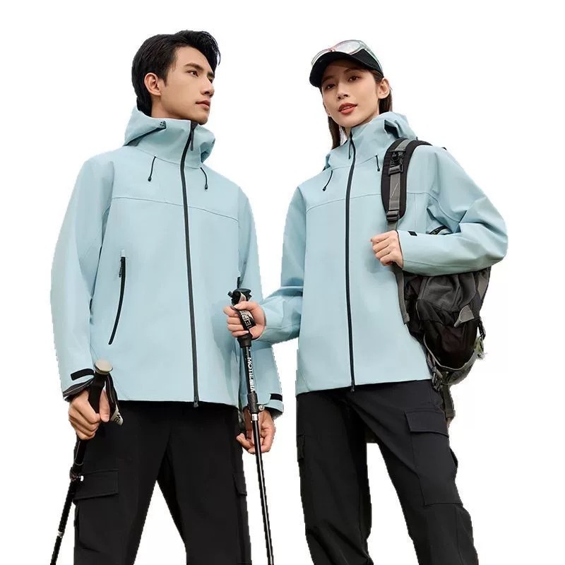 펄스 그린 국가 표준 1 급 아웃도어 하드 케이스 바람막이 재킷 남녀 신상 싱글 레이어드 경량 방풍 등산복 아우터입니다