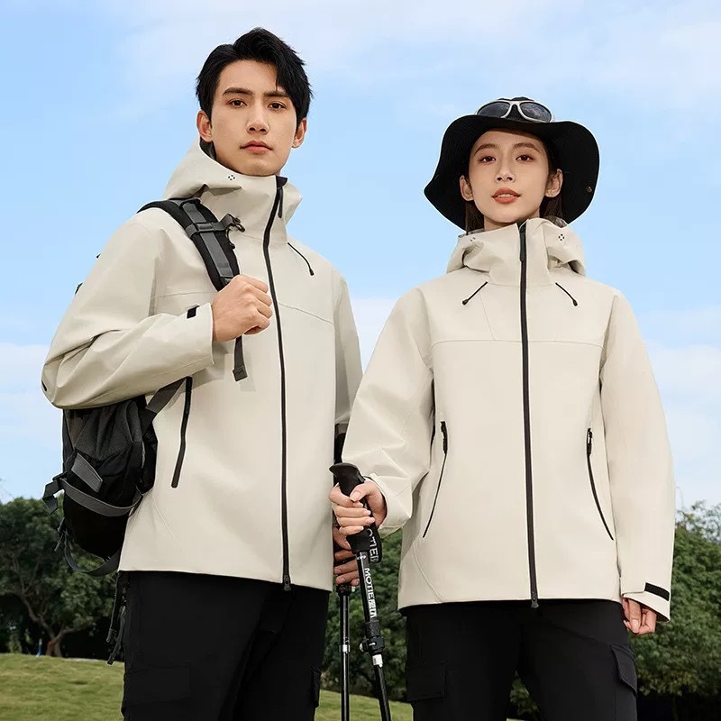 펄스 그린 국가 표준 1 급 아웃도어 하드 케이스 바람막이 재킷 남녀 신상 싱글 레이어드 경량 방풍 등산복 아우터입니다