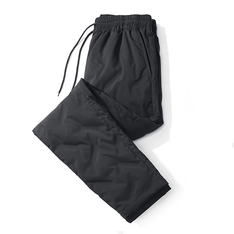 야상 바람막이 바지 남성 겨울 기모 통통 스키 바지 보온 90 흰색 오리털 여행 등산 바지 긴 바지