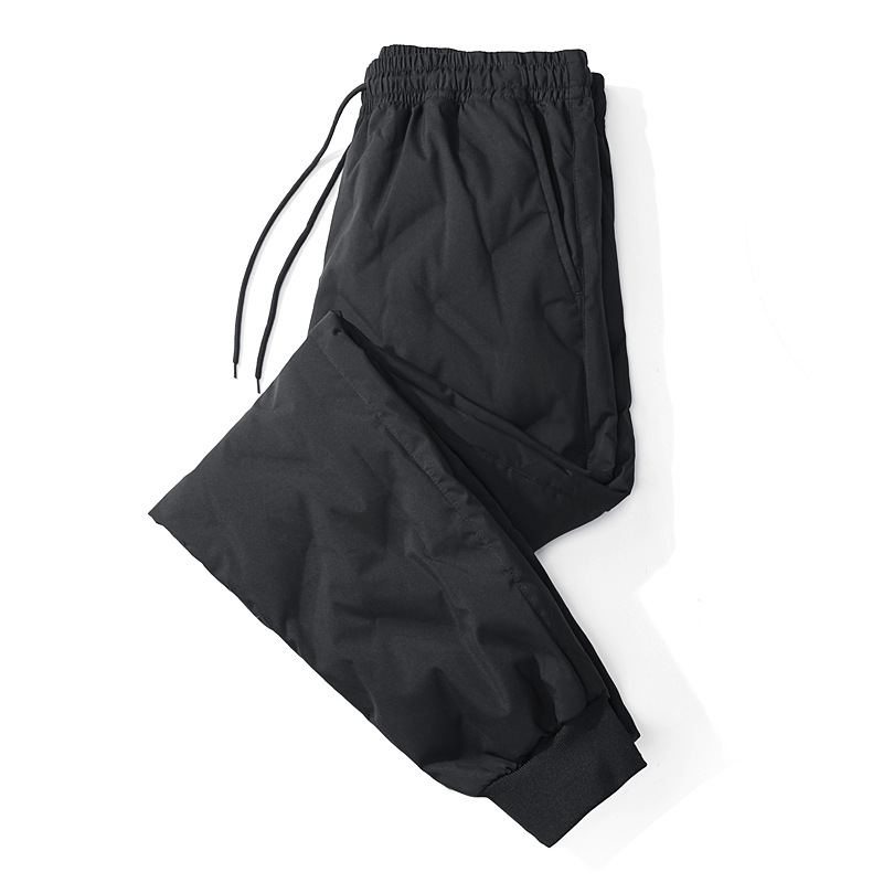 야상 바람막이 바지 남성 겨울 기모 통통 스키 바지 보온 90 흰색 오리털 여행 등산 바지 긴 바지