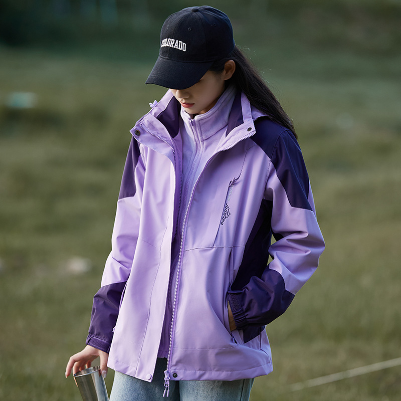 여성용 3 종 1 방수 바람막이 재킷남성 도보 바람막이는 탈부착이 가능하다