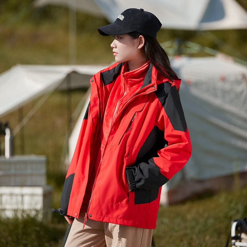 여성용 3 종 1 방수 바람막이 재킷남성 도보 바람막이는 탈부착이 가능하다