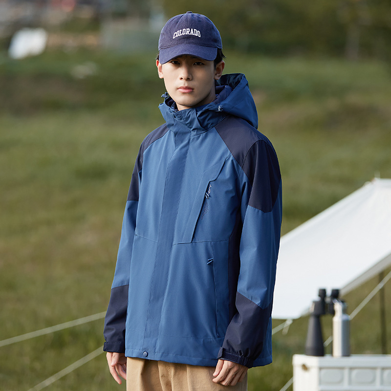 여성용 3 종 1 방수 바람막이 재킷남성 도보 바람막이는 탈부착이 가능하다