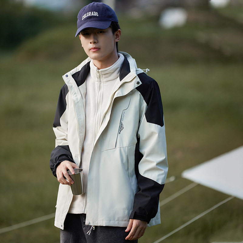 여성용 3 종 1 방수 바람막이 재킷남성 도보 바람막이는 탈부착이 가능하다