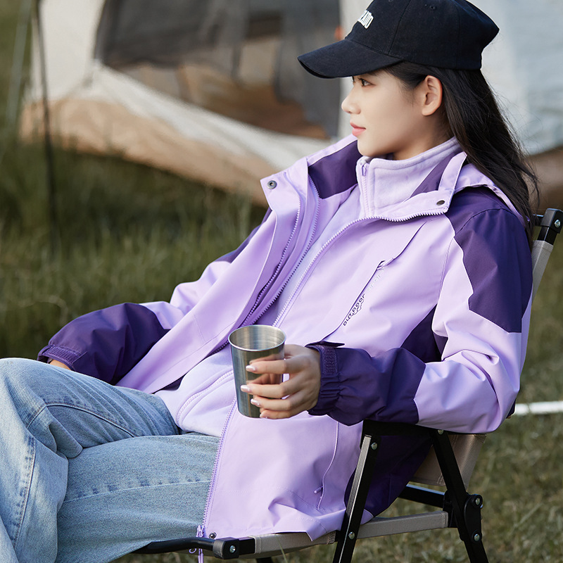여성용 3 종 1 방수 바람막이 재킷남성 도보 바람막이는 탈부착이 가능하다