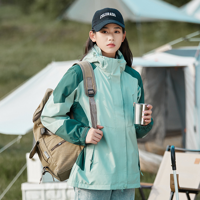 여성용 3 종 1 방수 바람막이 재킷남성 도보 바람막이는 탈부착이 가능하다