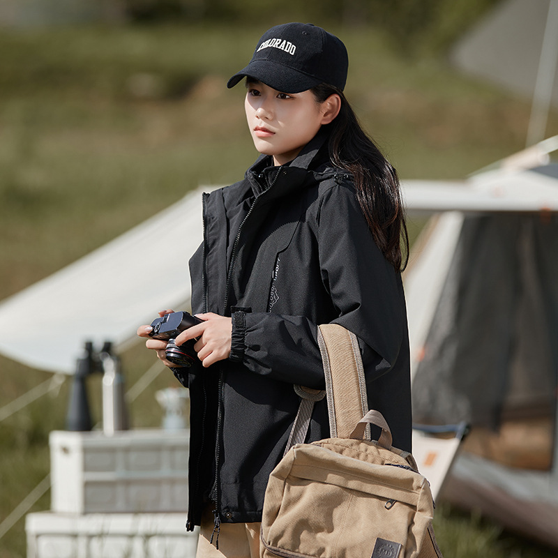 여성용 3 종 1 방수 바람막이 재킷남성 도보 바람막이는 탈부착이 가능하다