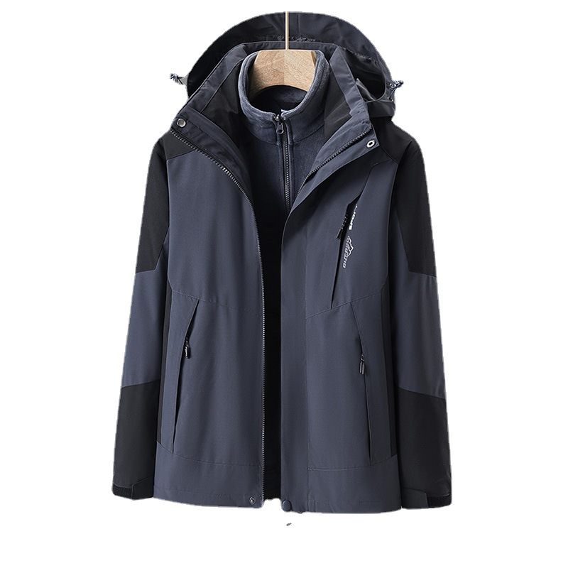 여성용 3 종 1 방수 바람막이 재킷남성 도보 바람막이는 탈부착이 가능하다