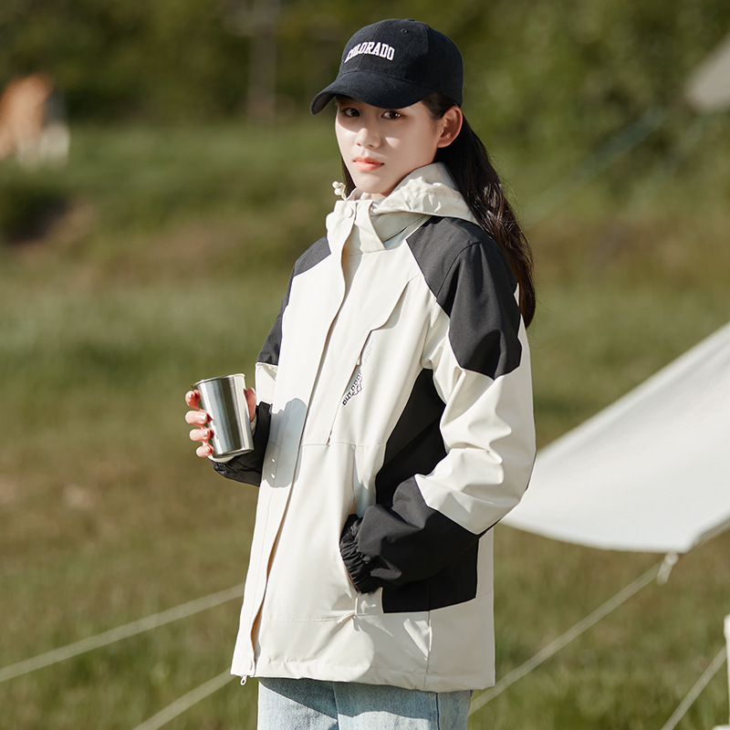 여성용 3 종 1 방수 바람막이 재킷남성 도보 바람막이는 탈부착이 가능하다