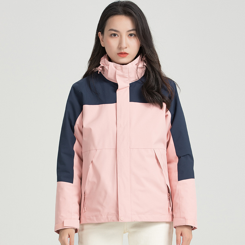 새로운 디자인의 삼합일 바람막이 재킷 남성 하이킹 캠핑 방수 레저 투피스 여성 외투 바람막이 맞춤 로고