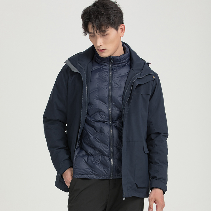 신상 트리오 다운 바람막이 남성용 방수 방한 그래핀 야상 여성용 오리털 비즈니스 코트