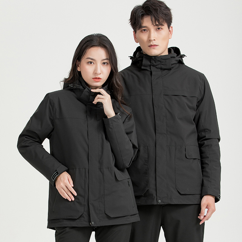 신상 트리오 다운 바람막이 남성용 방수 방한 그래핀 야상 여성용 오리털 비즈니스 코트