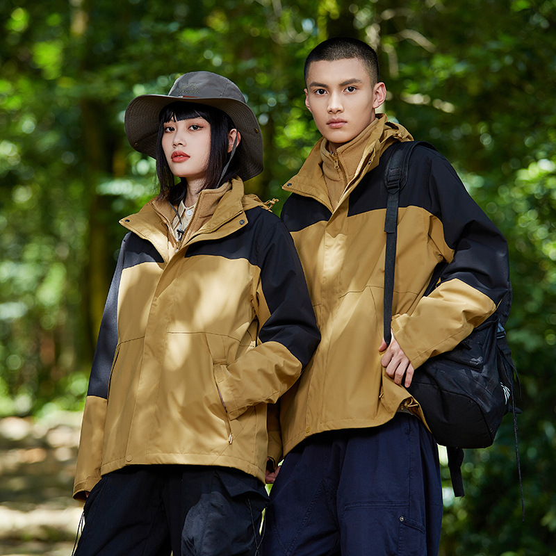 듀폰 세 가지 바람막이 남성용 아웃도어용 방풍, 방수, 오일, 보온 여성용 세 가지 통합 바람막이입니다