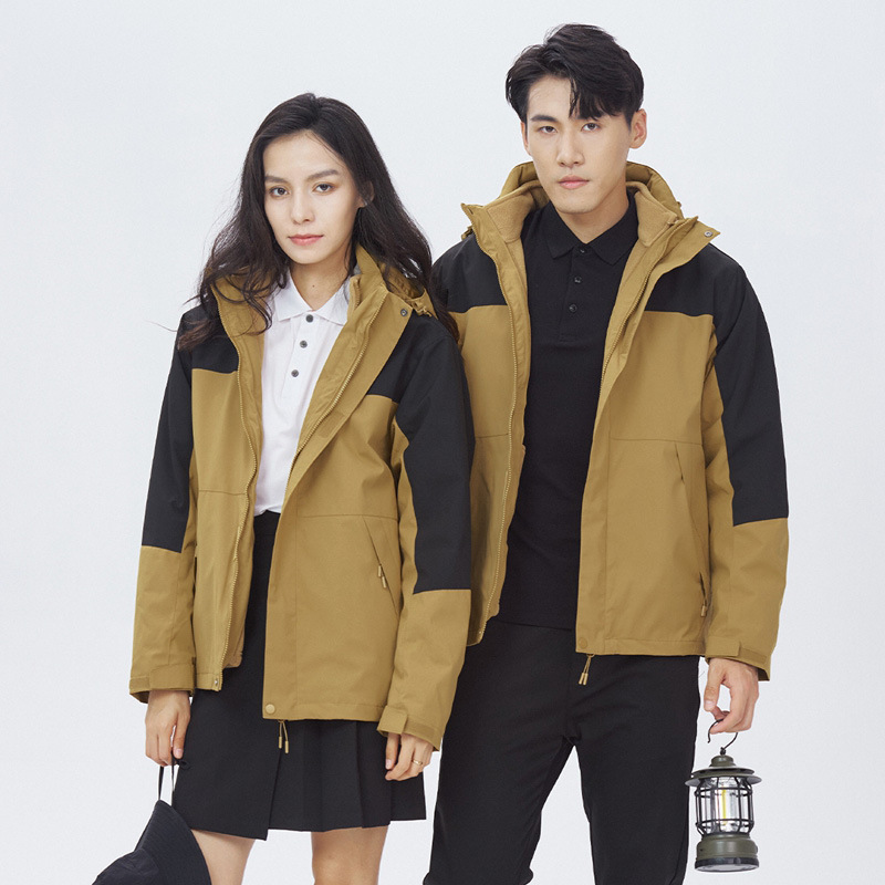 듀폰 세 가지 바람막이 남성용 아웃도어용 방풍, 방수, 오일, 보온 여성용 세 가지 통합 바람막이입니다