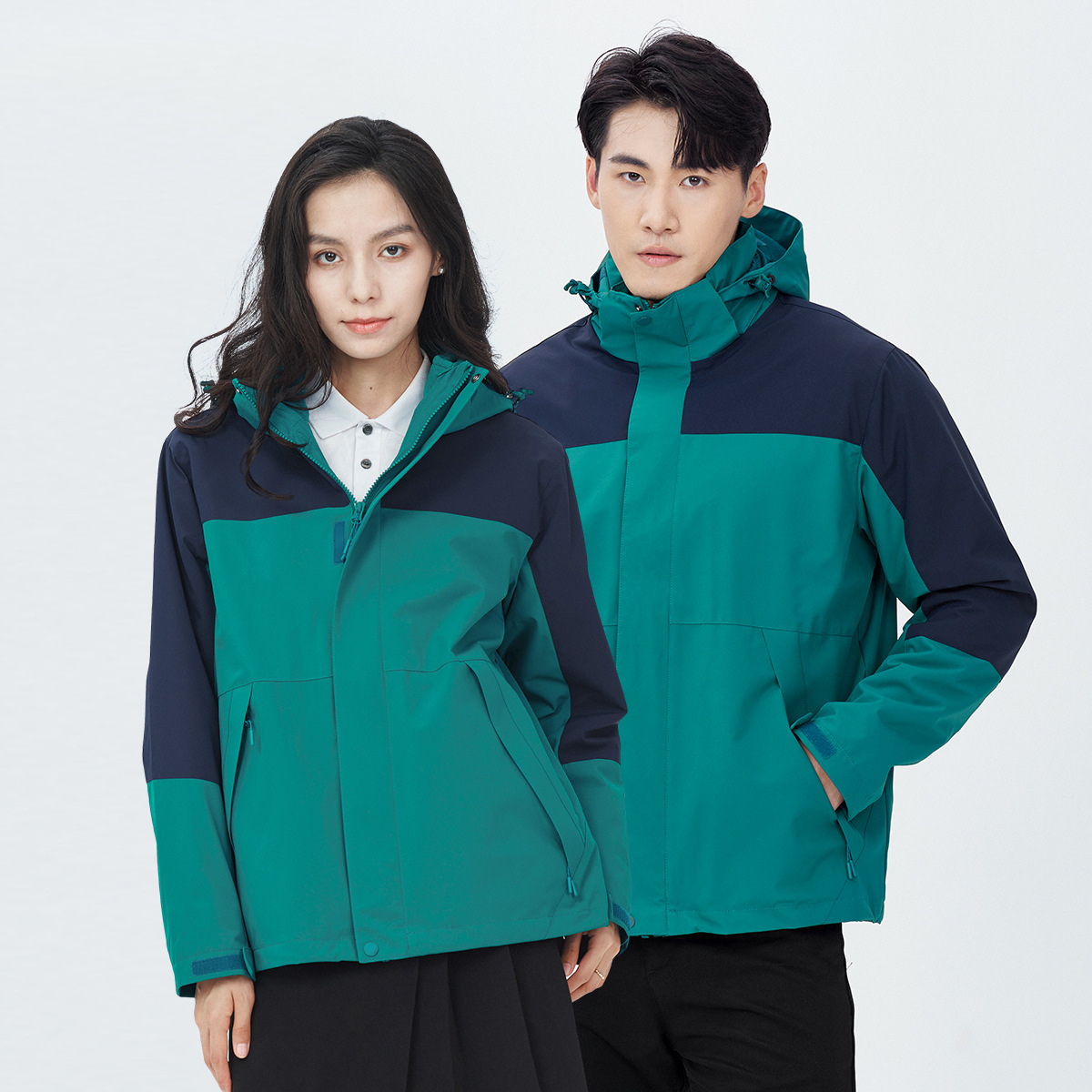 듀폰 세 가지 바람막이 남성용 아웃도어용 방풍, 방수, 오일, 보온 여성용 세 가지 통합 바람막이입니다