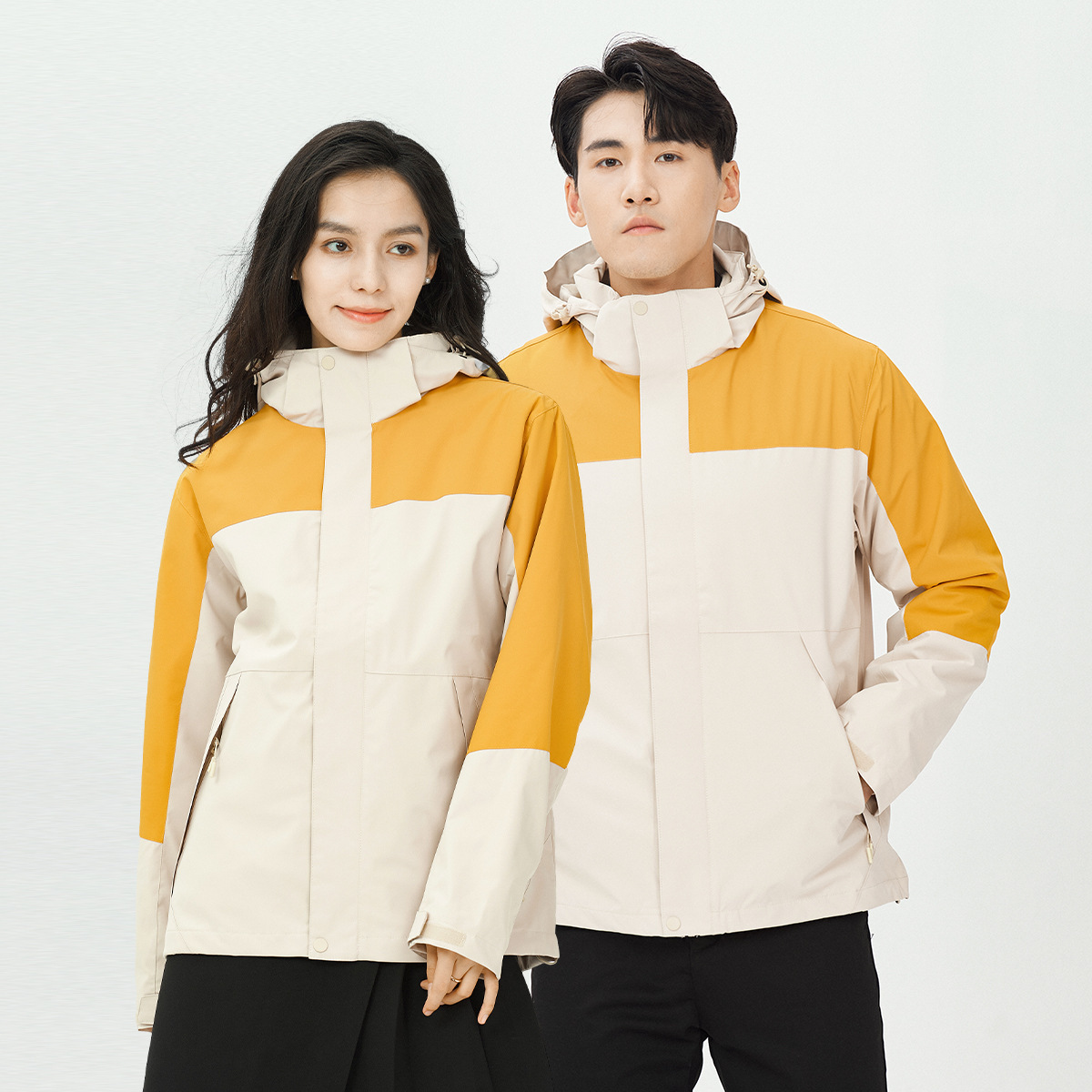 듀폰 세 가지 바람막이 남성용 아웃도어용 방풍, 방수, 오일, 보온 여성용 세 가지 통합 바람막이입니다