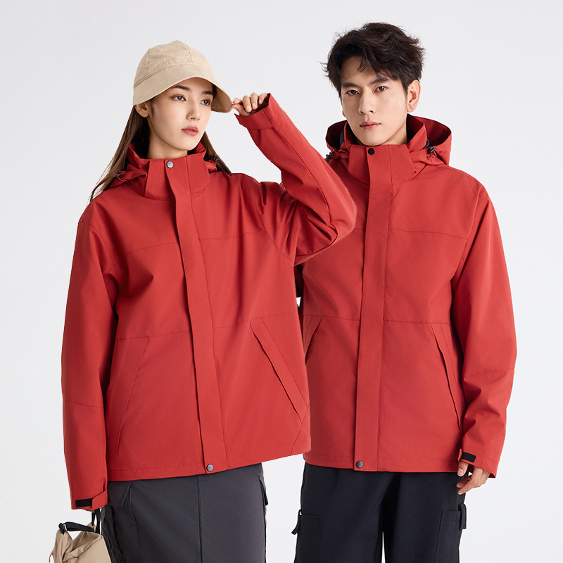 듀폰 세 가지 바람막이 남성용 아웃도어용 방풍, 방수, 오일, 보온 여성용 세 가지 통합 바람막이입니다