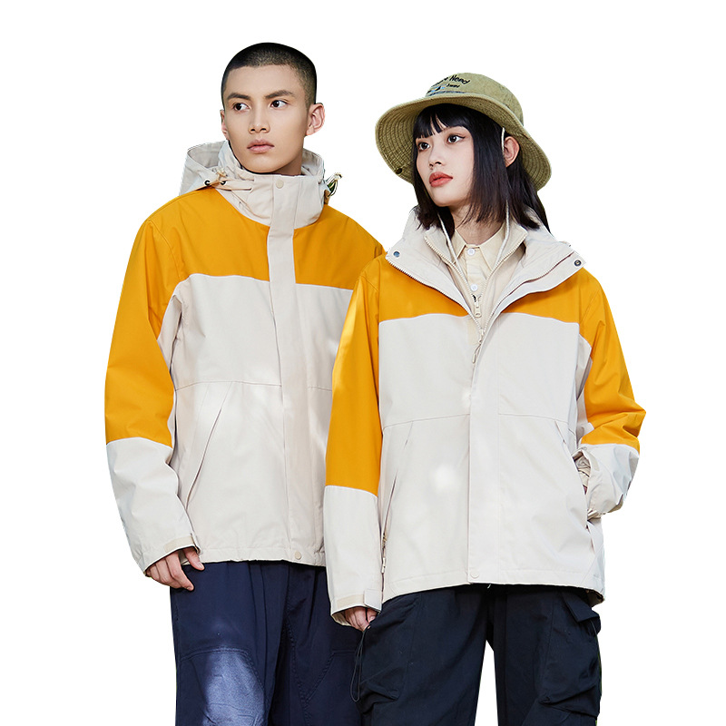 듀폰 세 가지 바람막이 남성용 아웃도어용 방풍, 방수, 오일, 보온 여성용 세 가지 통합 바람막이입니다