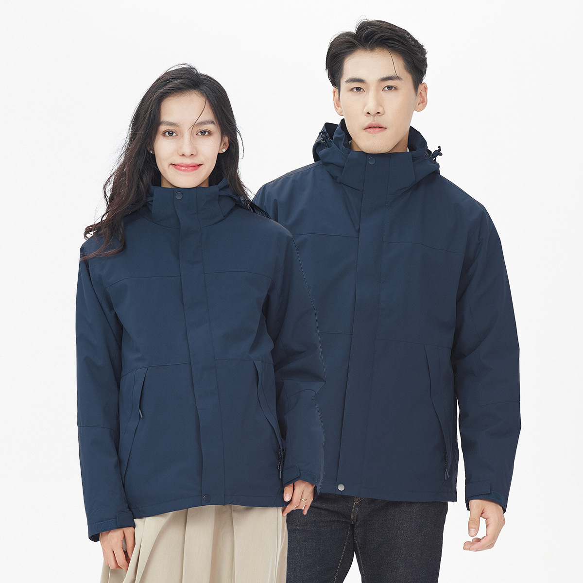 듀폰 세 가지 바람막이 남성용 아웃도어용 방풍, 방수, 오일, 보온 여성용 세 가지 통합 바람막이입니다