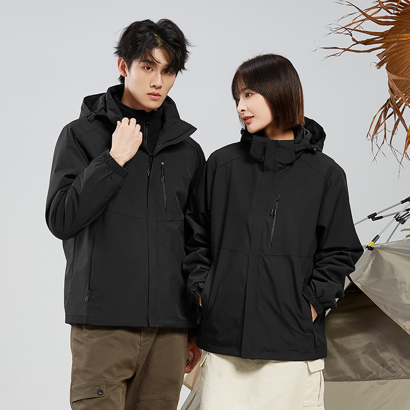 바람막이 남성용 작업복 방수 보온 바람막이 여성용 3 피스 1 투피스 지퍼