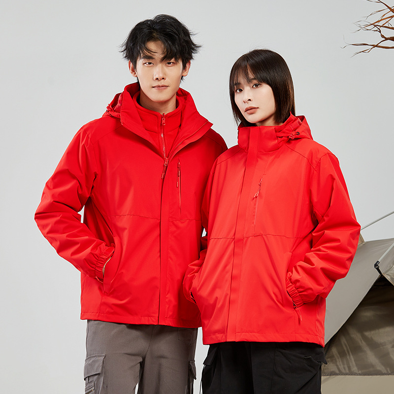 바람막이 남성용 작업복 방수 보온 바람막이 여성용 3 피스 1 투피스 지퍼