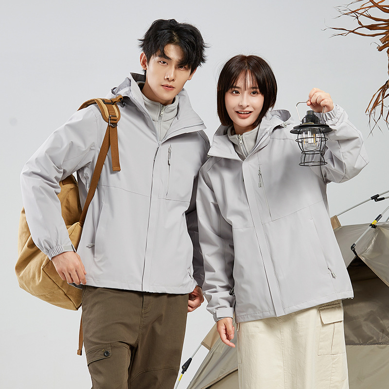 바람막이 남성용 작업복 방수 보온 바람막이 여성용 3 피스 1 투피스 지퍼