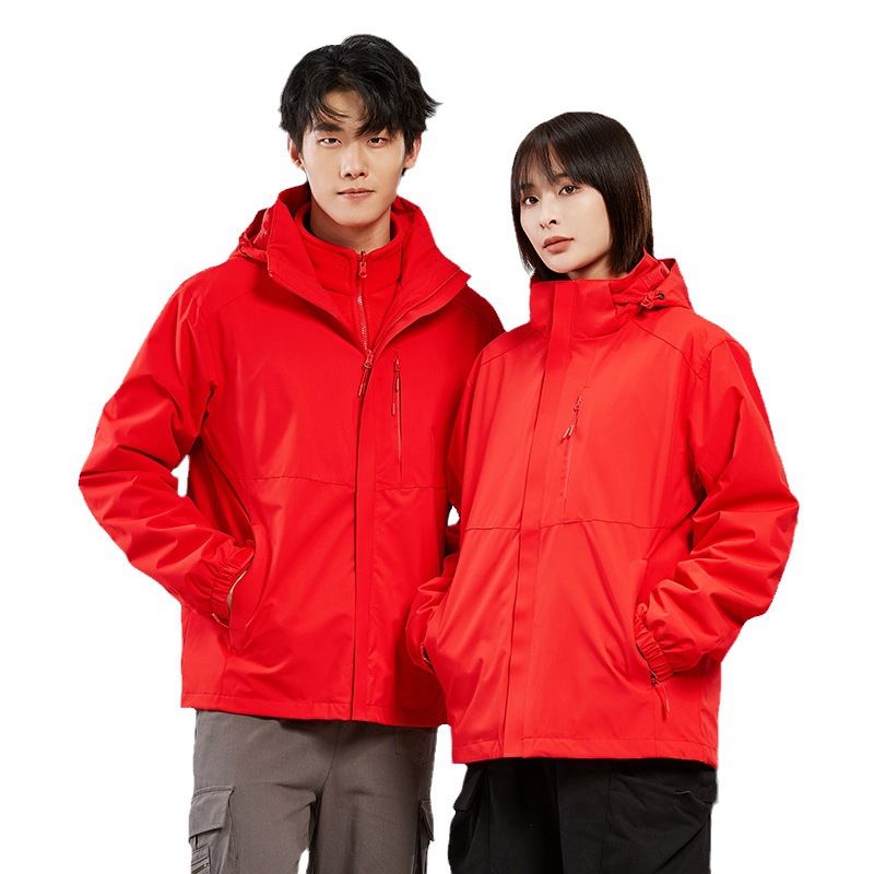 바람막이 남성용 작업복 방수 보온 바람막이 여성용 3 피스 1 투피스 지퍼