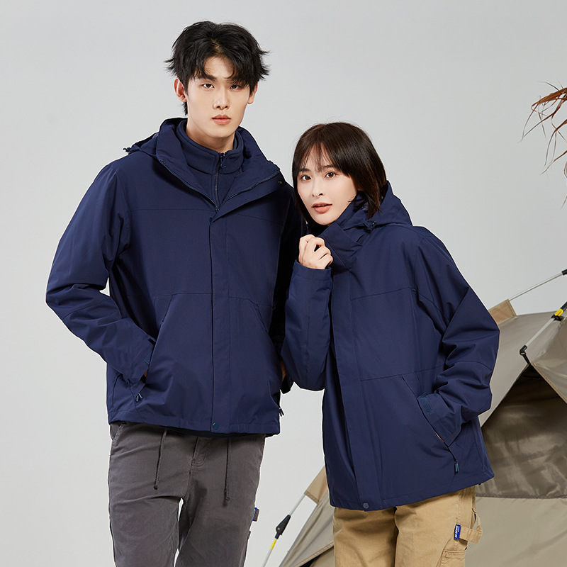 남 아웃도어용 방수 보온 아우터 탈부착 폴라폴리스 여성용 바람막이입니다