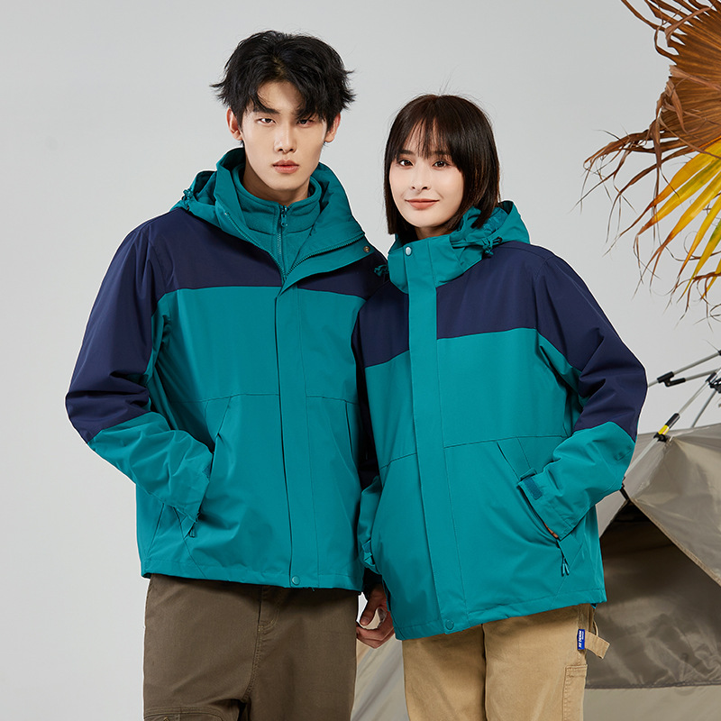 남 아웃도어용 방수 보온 아우터 탈부착 폴라폴리스 여성용 바람막이입니다