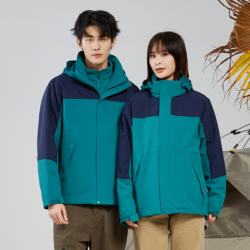 남 아웃도어용 방수 보온 아우터 탈부착 폴라폴리스 여성용 바람막이입니다