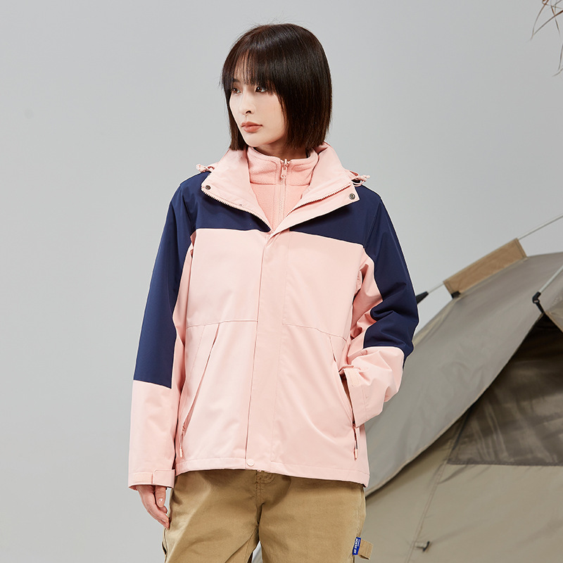 남 아웃도어용 방수 보온 아우터 탈부착 폴라폴리스 여성용 바람막이입니다